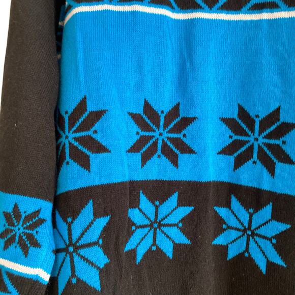 NWT NFL Carolina Panthers Blue Black Argyle Logo Ugly Christmas Sweater Size 2XL - Picture 14 of 16